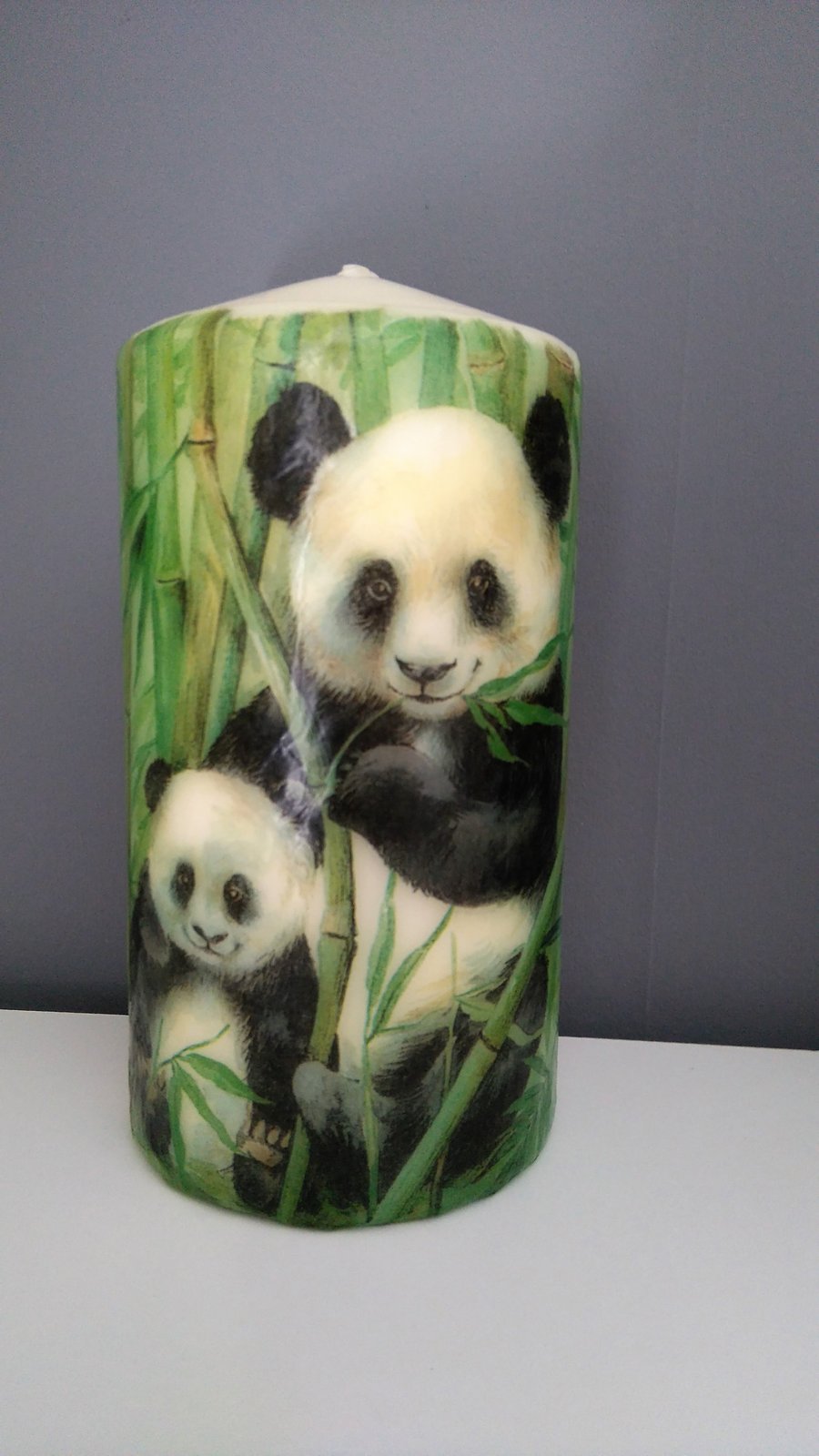 panda decorated candle
