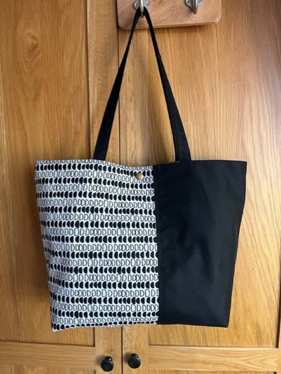 Canvas and waxed canvas tote bag Folksy