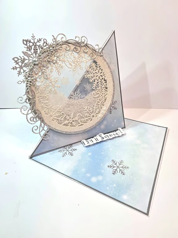 Let It Snow handmade Luxury Christmas Easel Card 