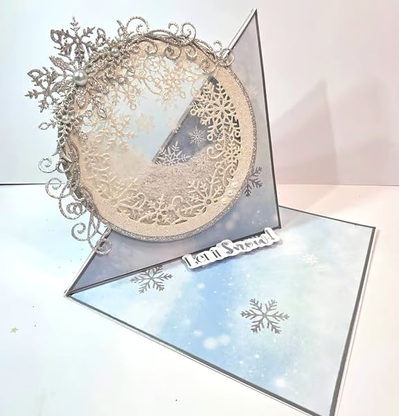 Let It Snow handmade Luxury Christmas Easel Card 