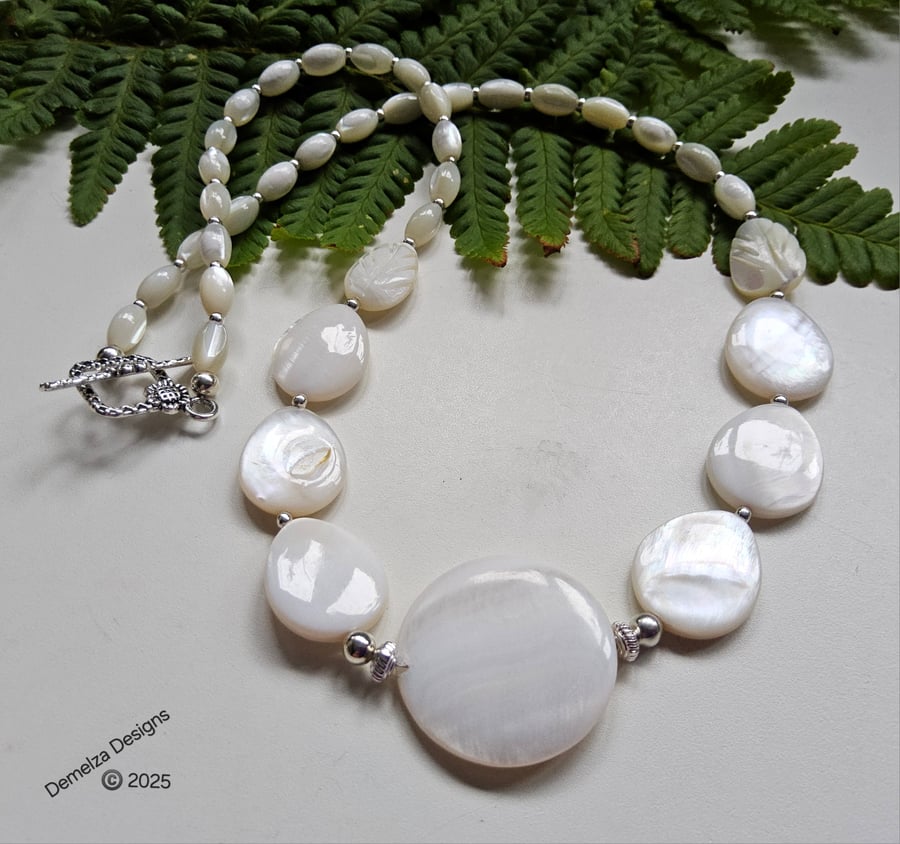 Designer Natural Mother of Pearl Necklace 