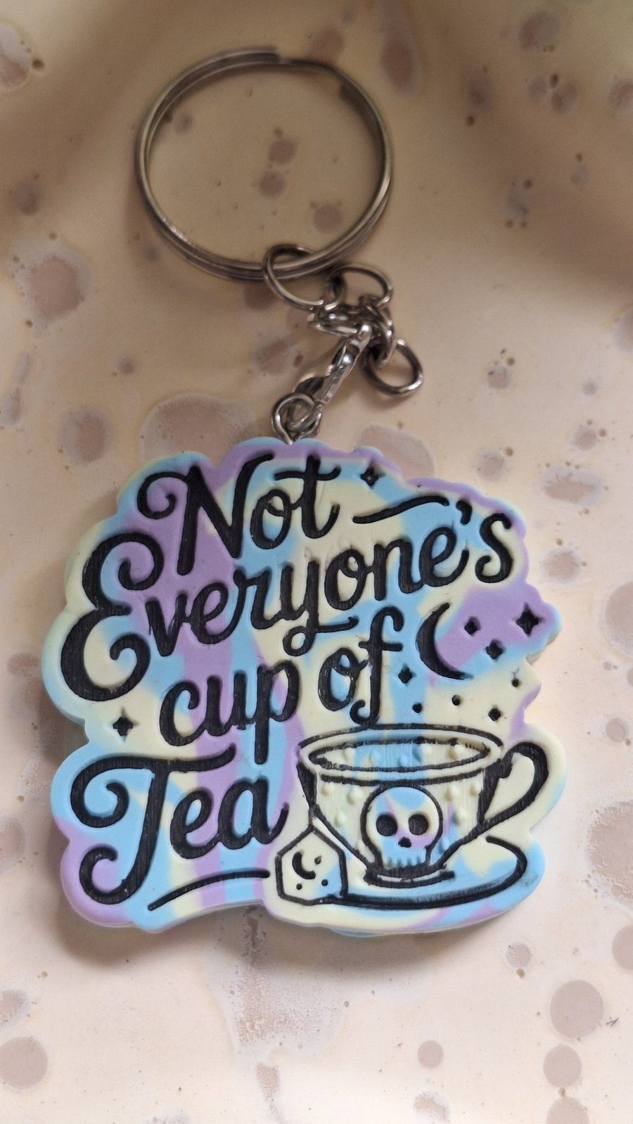 Not Everyone's Cup Of Tea Clay Keyring 