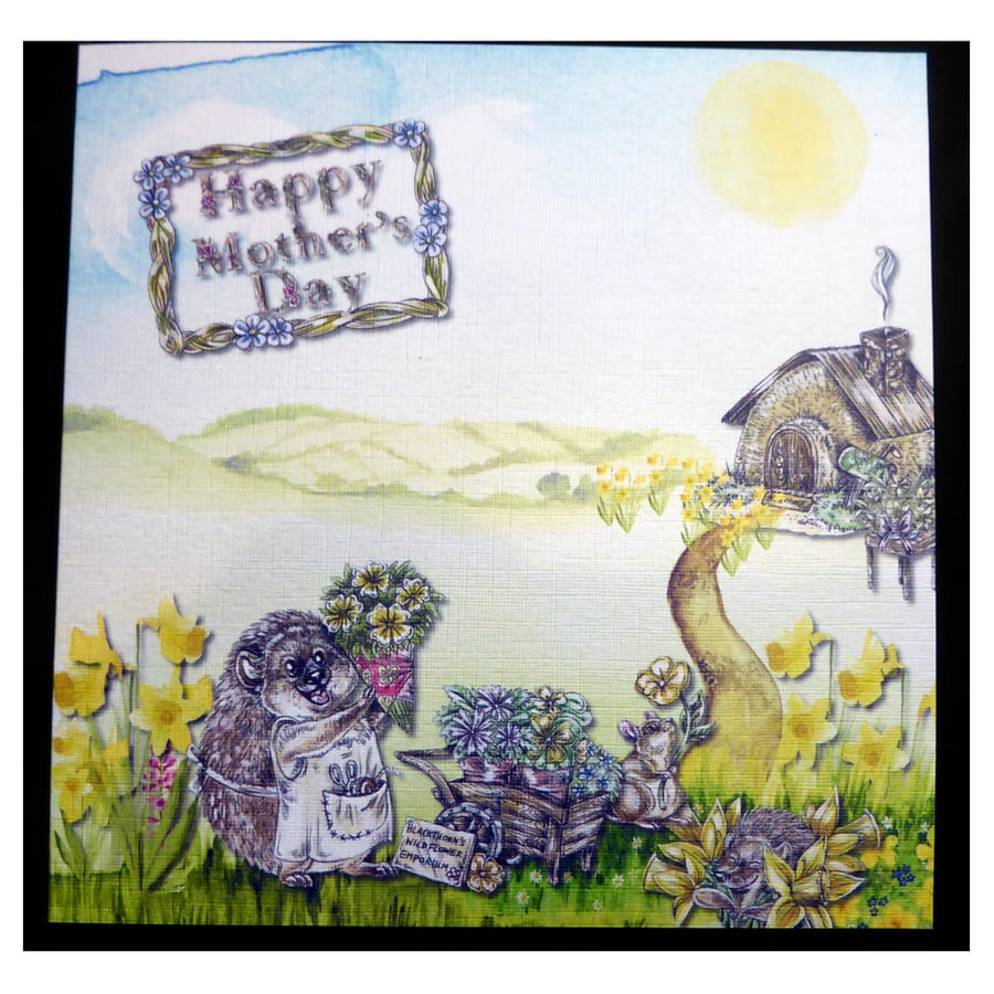 Hedgehog Flower Shoppe Mother's Day Card (MD371)