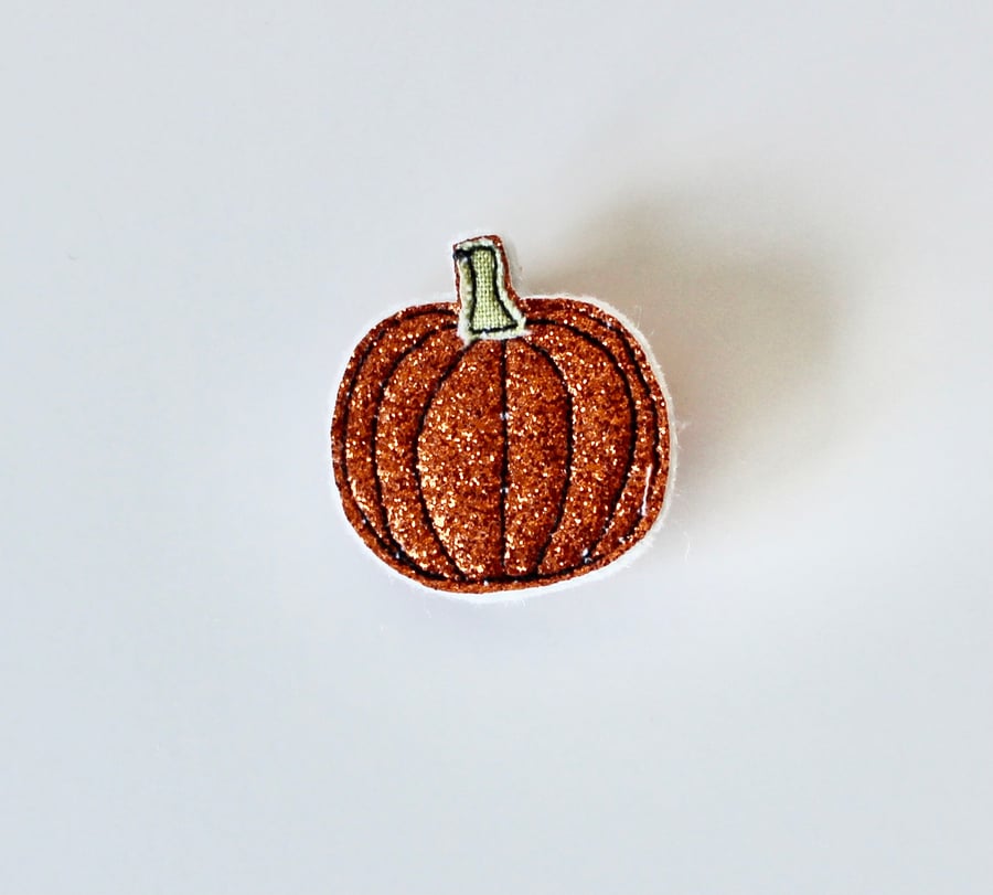 'Glitter Pumpkin' - Handmade Brooch