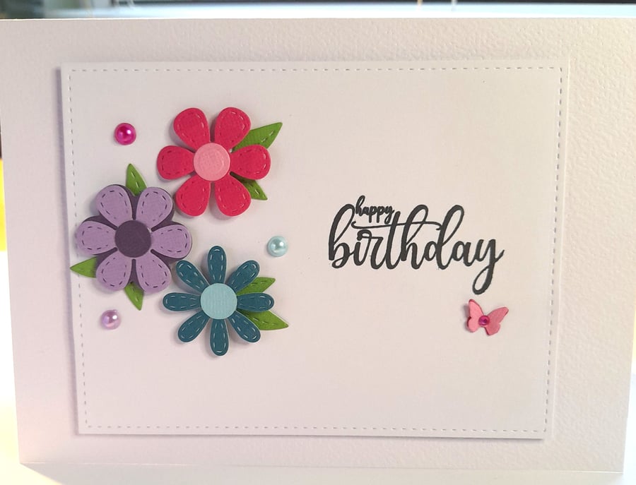 Bright Blossoms Birthday Card