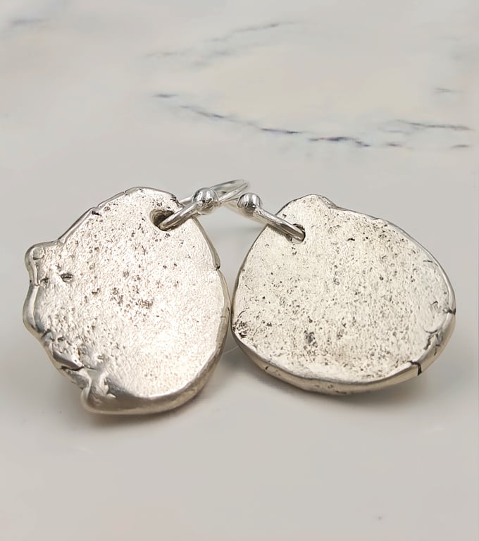 Molten Sterling Silver Drop Earrings – Organic Fluid Design