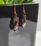 Natural Wire Wrapped Moonstone & Copper Dangle Earrings Gift Crystal Jewellery  - Image 8