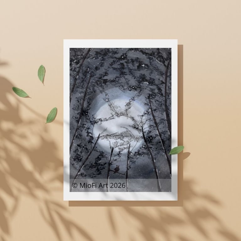 Find the owl, Mixed-Media Print