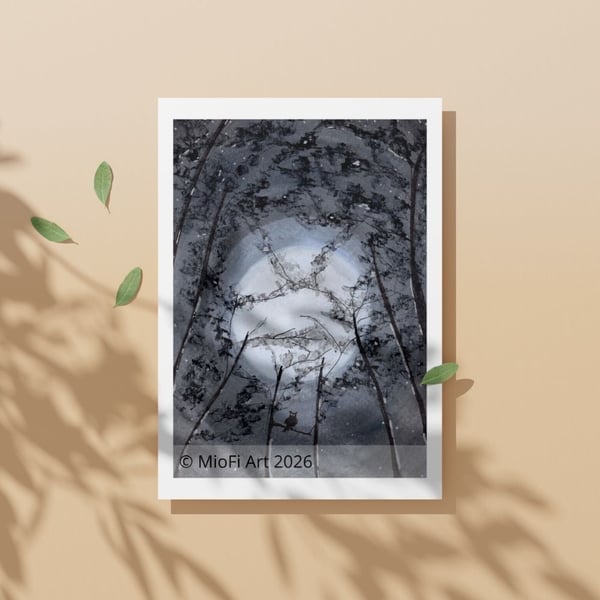 Find the owl, Mixed-Media Print
