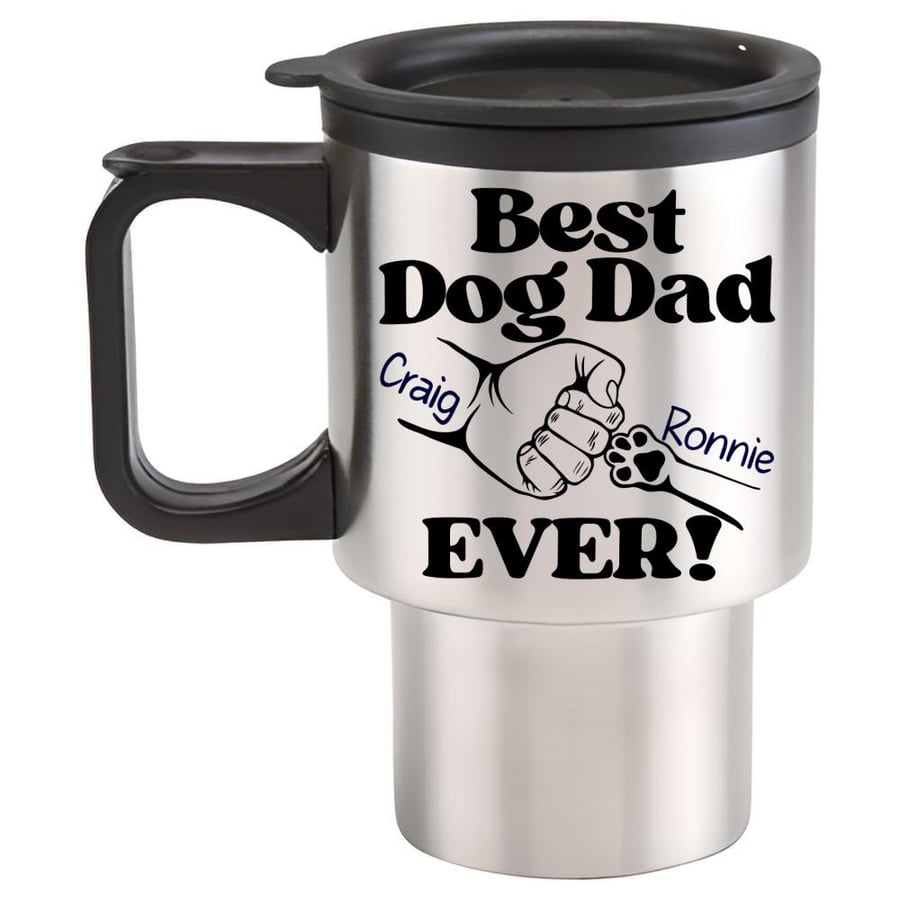 Personalised Best DOG DAD Travel Mug - Personalised travel mug Gift present