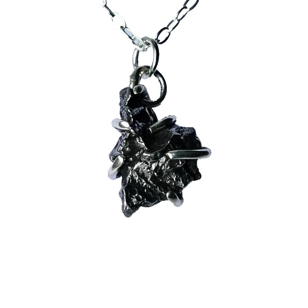 Necklace Silver Meteorite Jewellery Gift Campo del Cielo Claw Set Pendant 925