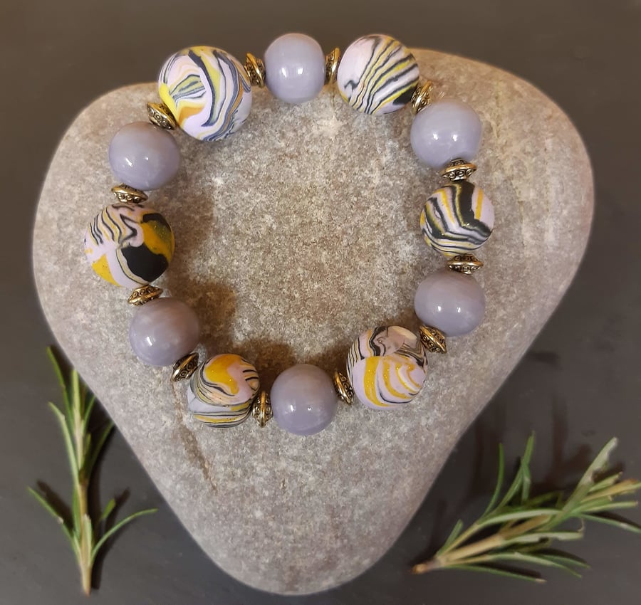 Dainty polymer clay bracelet