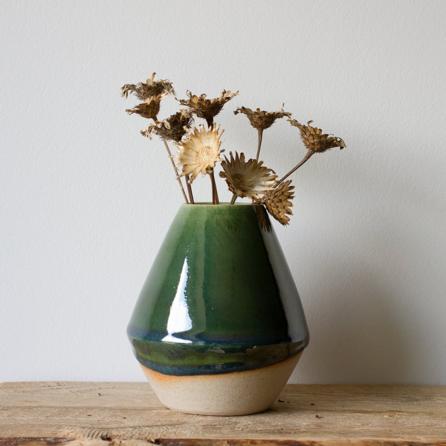 Small Green Oribe Vase