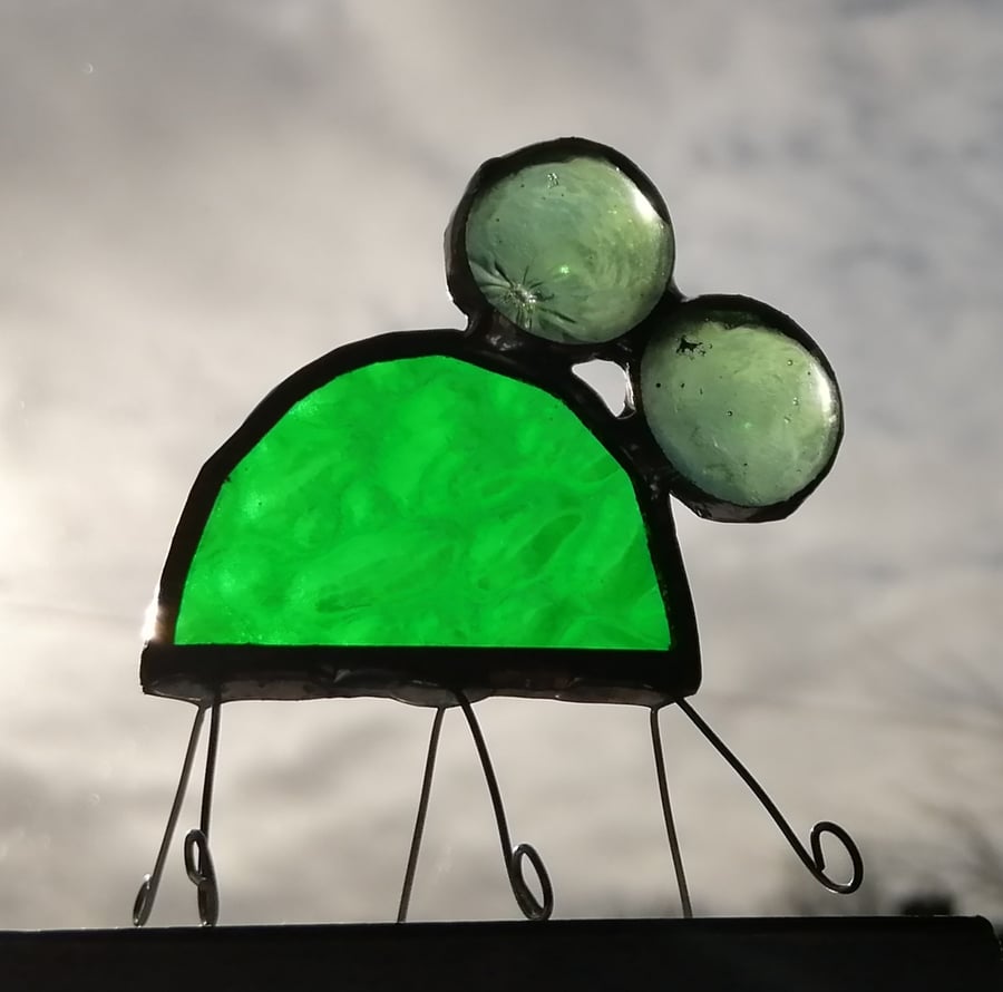 Stained Glass Bug  - greens
