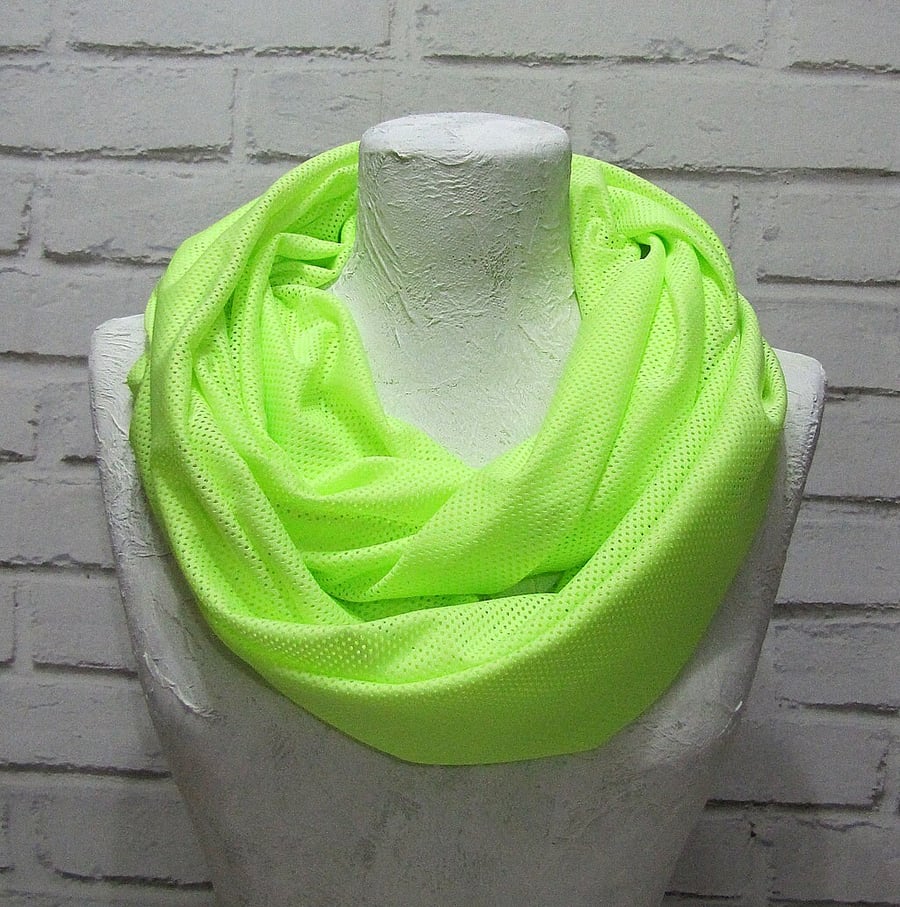Perforated Highlighter Green Sports Casual Infinity Shawl