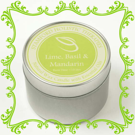 Lime Basil & Mandarin Aromatherapy Tin Candle