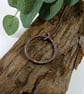 Copper Circle Necklace on Cotton Cord
