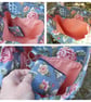 Tote bag with clip-in coin purse matching set blue floral - Image 3