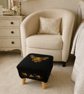 The Harris Tweed Bee Embroidered Foot Stool - Image 1