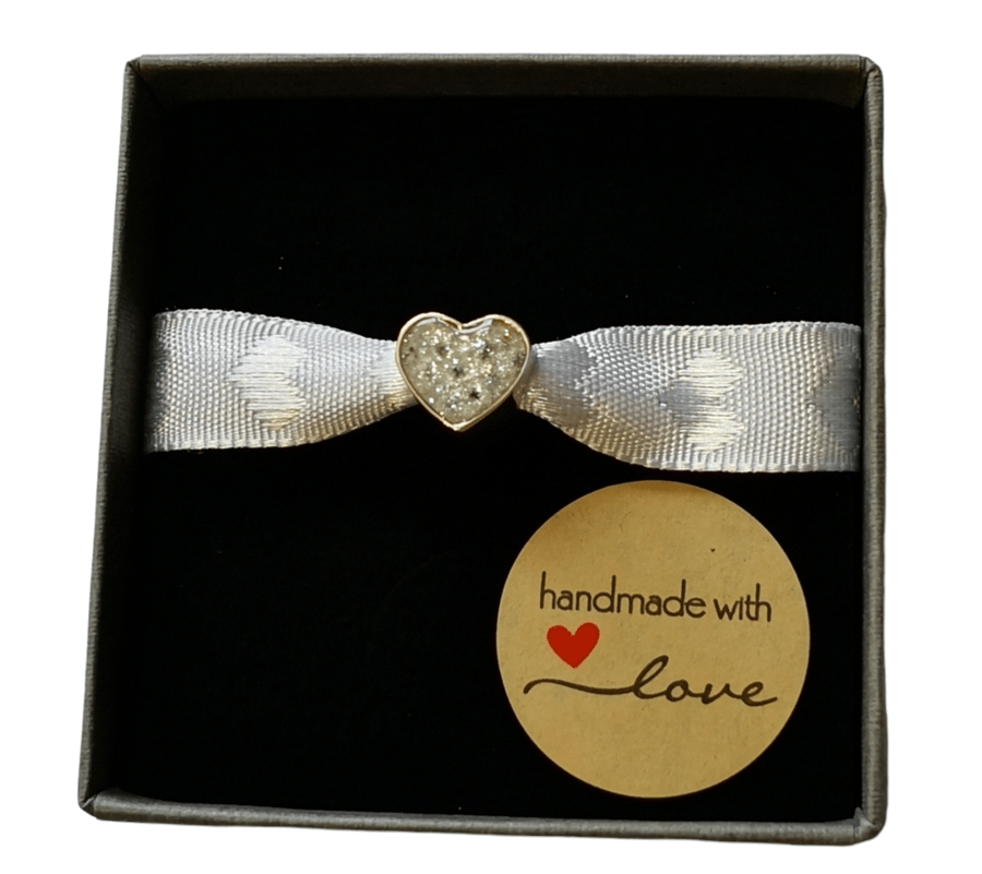Inclusion Breastmilk or Ashes Heart Charm Bead - European Pandora Style