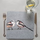 Long-tailed tits placemat, garden bird placemats