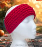 Crochet headband, ear warmer. Red twist ear warmer. Cherry red headband. - Image 4