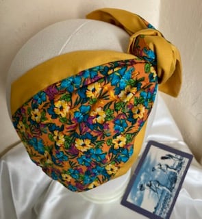 Tilly - 40s Style Cotton Floral Turban Headband