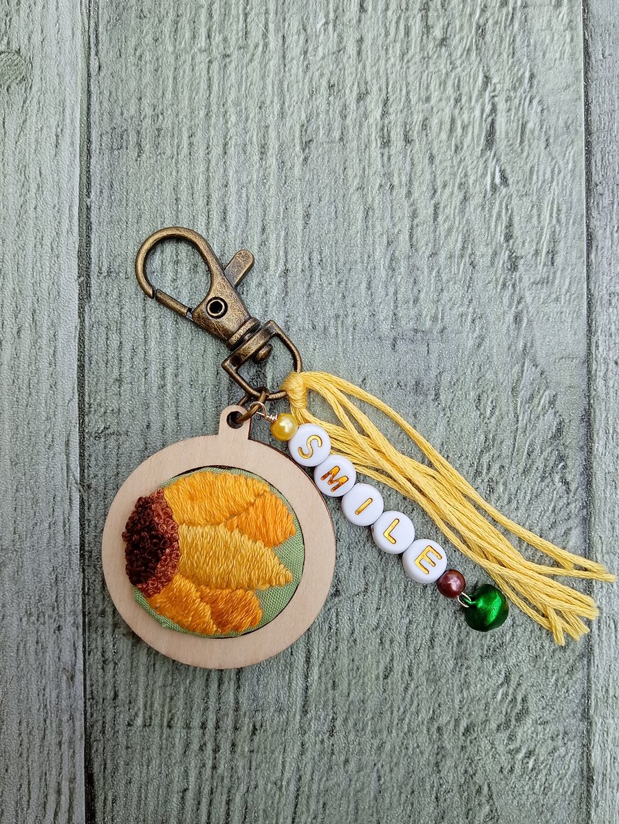 Sunflower Keyring or Bag Charm