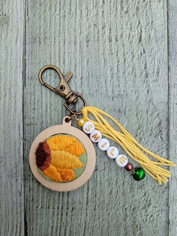 Sunflower Keyring or Bag Charm