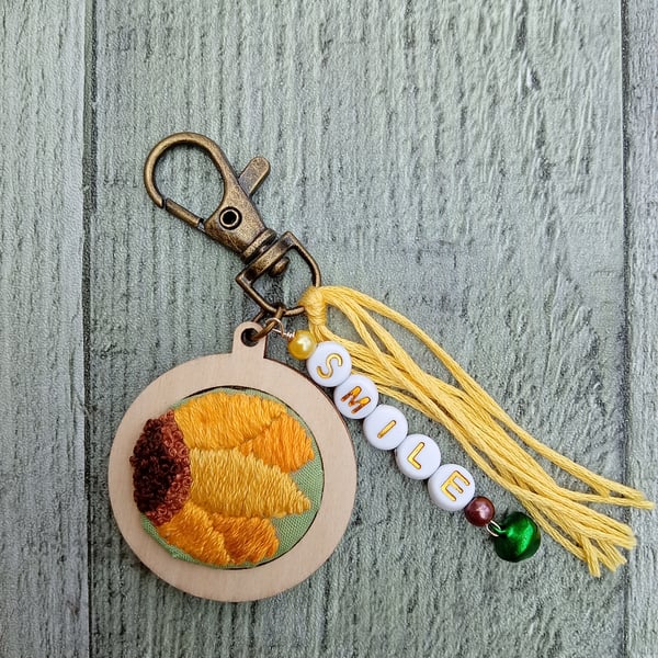 Sunflower Keyring or Bag Charm