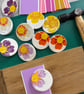 Handmade Ceramic Primrose brooch, Hand Made Pottery Badge - Image 3