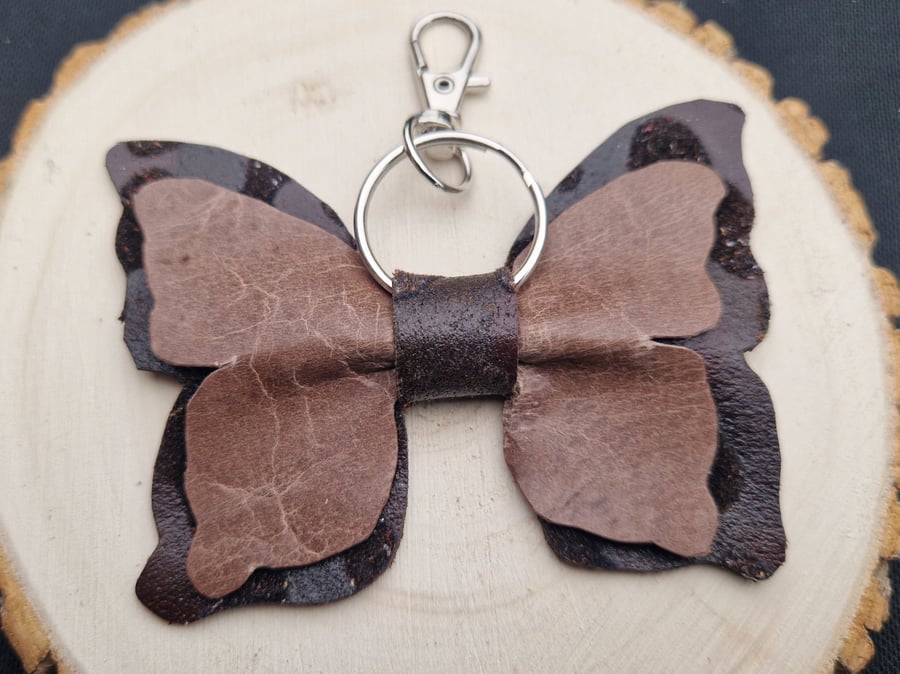 Leather Butterfly Bag Charm