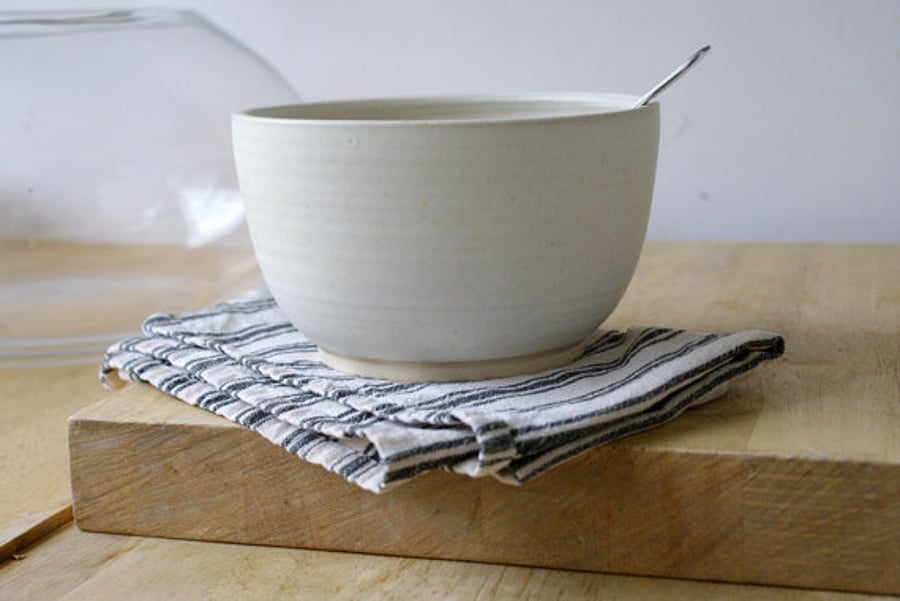 Made to order - Set of four large pottery soup bowls choose a colour