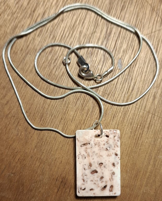 Pretty Pink Eco-Friendly Resin Pendant, Recycled Necklace