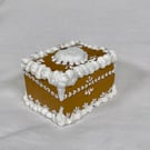 Gingerbread Ornaments Style Hand Painted Wooden Box Christmas Decor Handmade