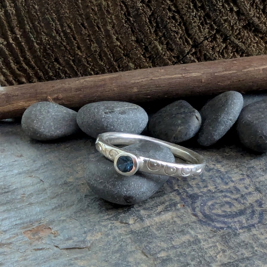 Sterling Silver Topaz Rings: Handmade using Traditional Silversmith Tools