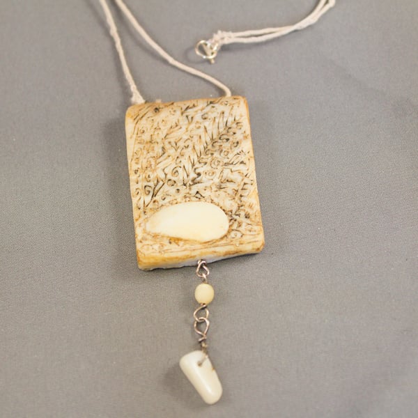 Abstract Rectangular Pendant with Shell