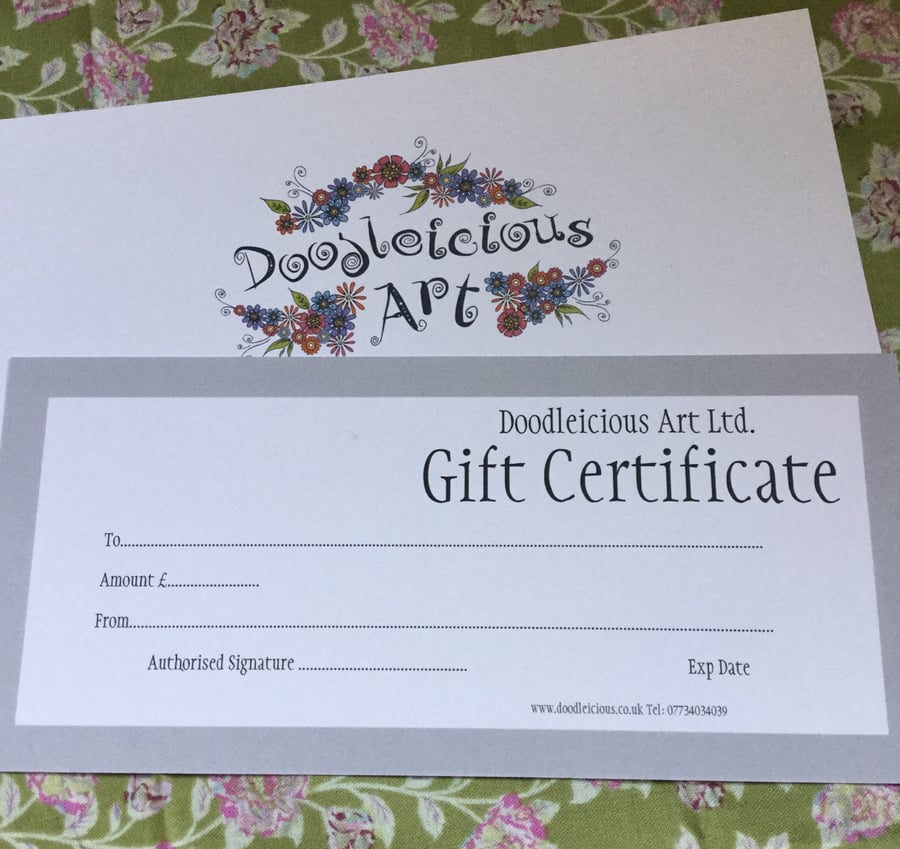 Gift Certificate for Fifty Pounds