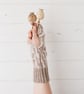 Zebra fingerless gloves - cobble and white - Image 1