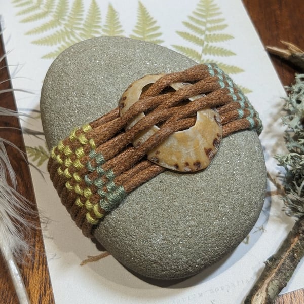 Wrapped rock & worry stone: meditation aid, cabinet of curiosities idea.