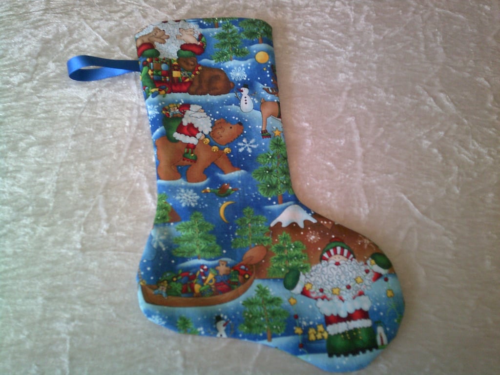 Santa at the North Pole 10.5 inch Stocking
