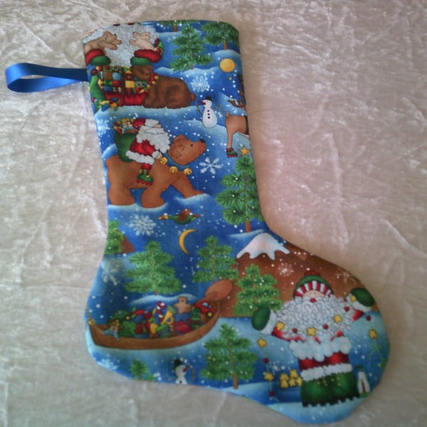 Santa at the North Pole 10.5 inch Stocking