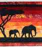 Mother and Calf Elephant Pattern Art Quilt 
