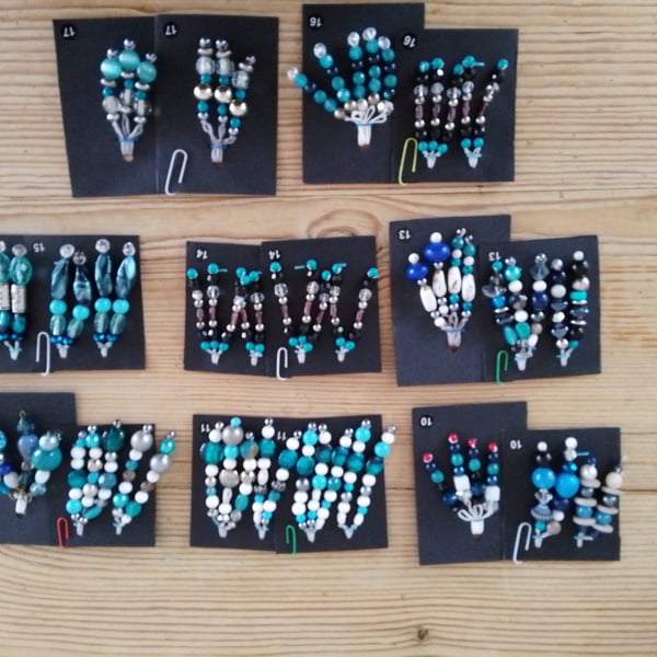 set of colour coordinated beaded gift decorations