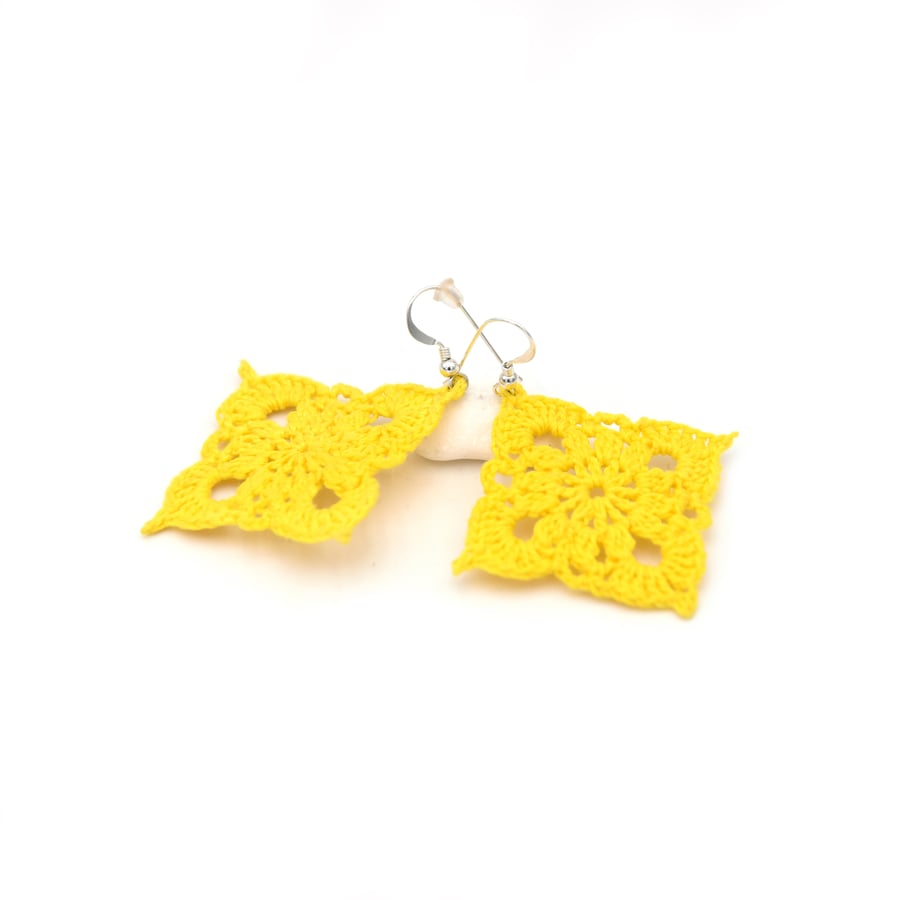 Retro earrings, crochet hand made earrings