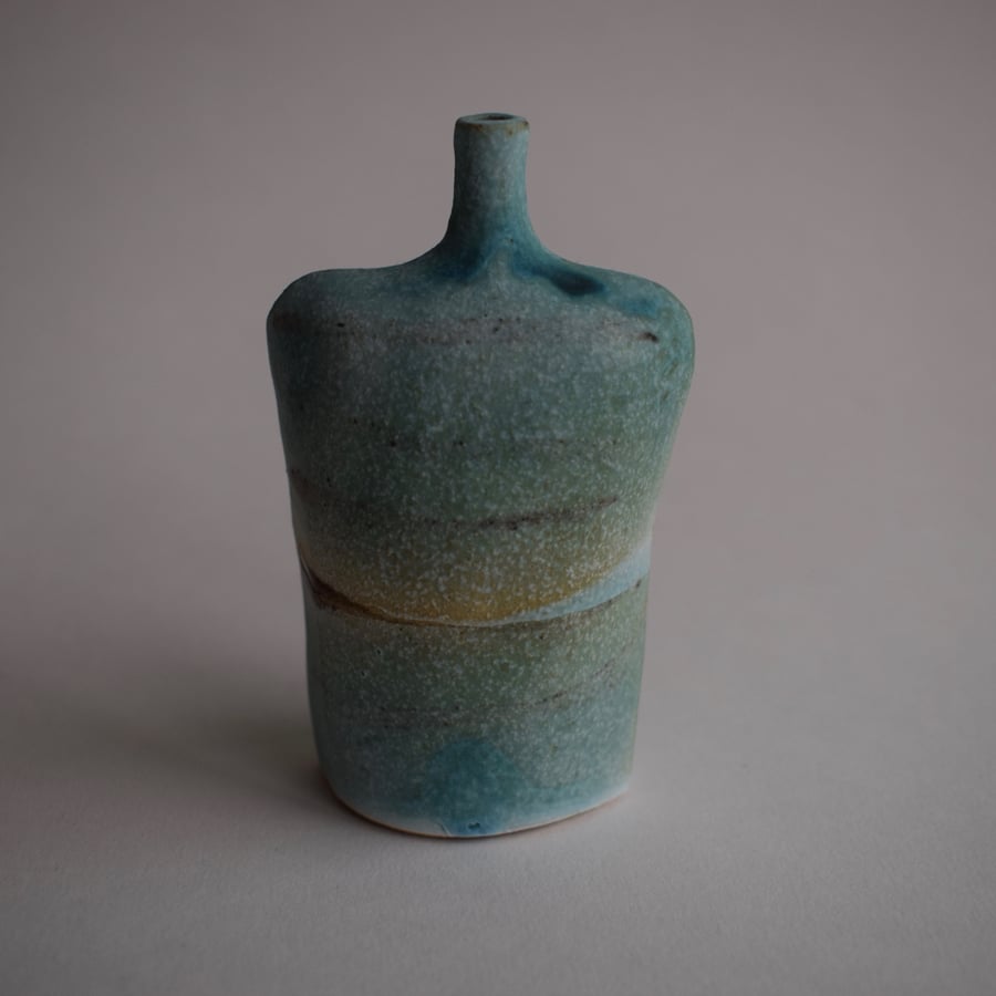 Small Shoreline Ceramic Bottle