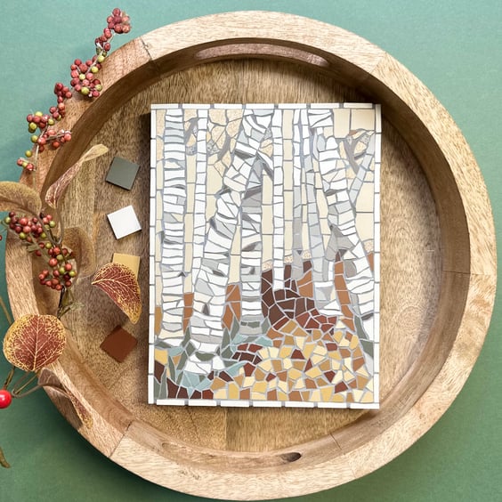 Mosaic Landscape - Autumn Woodland Mosaic Wall Plaque 