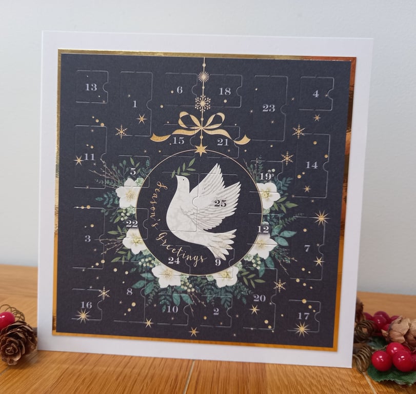New for 2026 Advent Calendar Style Christmas Card - Season's Greetings