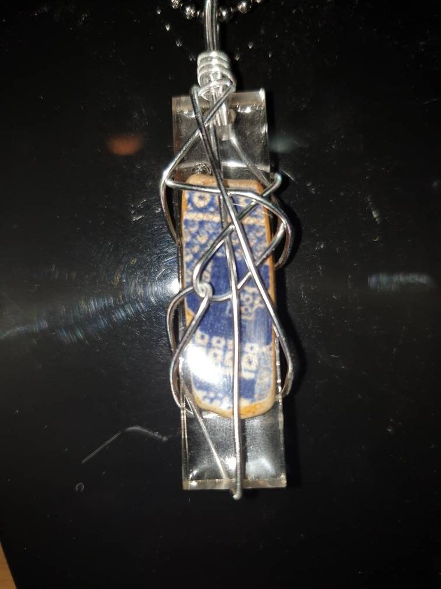 Wire Wrapped Resin Mudlarking Pendant