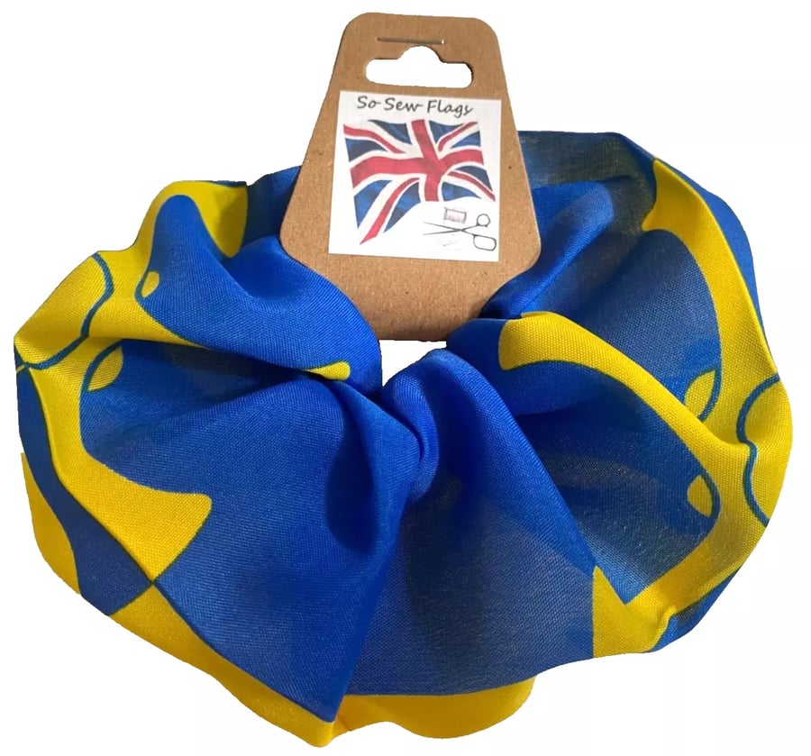 Durham County Flag Hair Scrunchie Scrunchies Accessory Band Elastic
